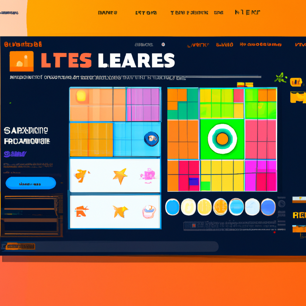 screenshot of a puzzle micro-game with neon tiles